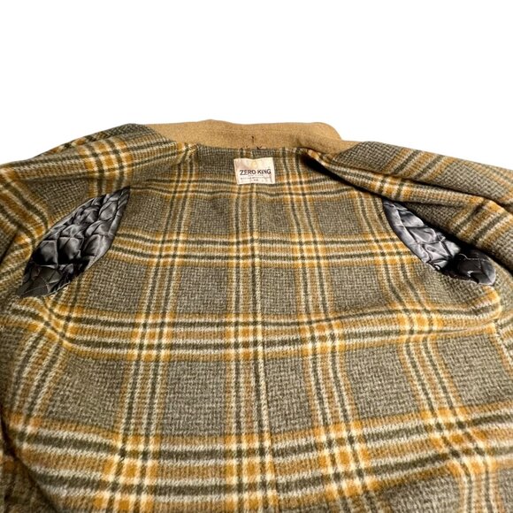 Rare Zero King Boiled Wool Mens Heavy Overcoat USA Camel Tan Wood Button Size 44 - Picture 10 of 16